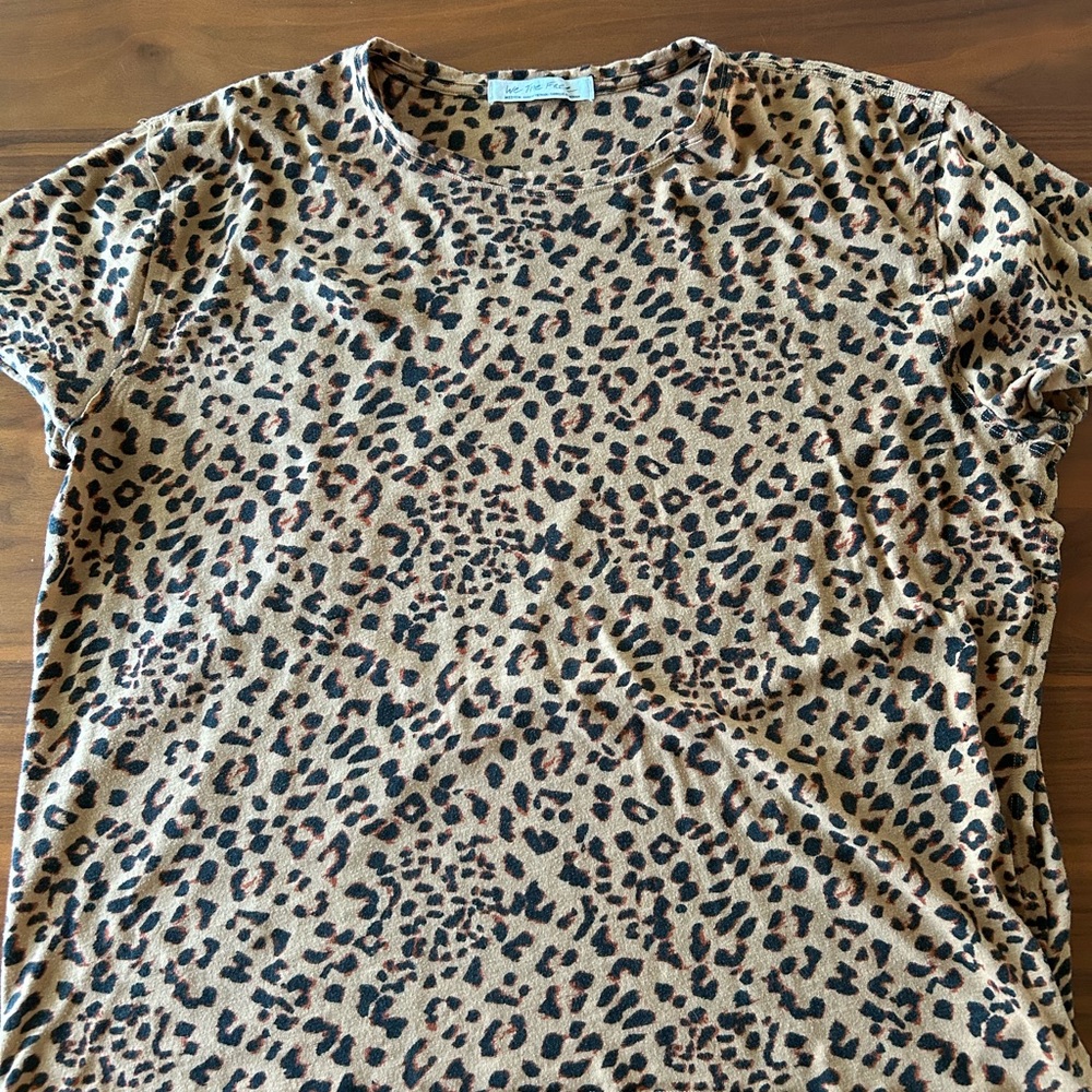 Free People Relaxed Leopard Print Top